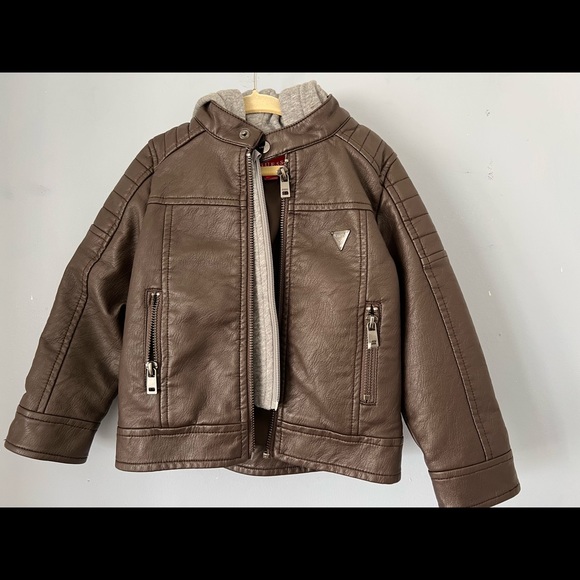 Size 2 Leather Guess Jacket - Picture 1 of 1